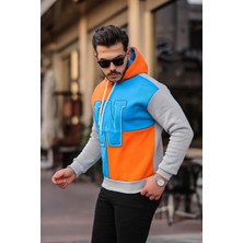 Indispensablely Erkek W Nakiş Işlemeli̇ Kapüşonlu Sweatshi̇rt - Mavi̇