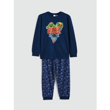 LC Waikiki Lcw Kids Lacivert Brawl Stars Baskılı Erkek Çocuk Pijama Takımı