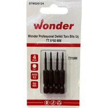 Wonder Profesyonel Delikli Torx Bits Uç, 4'lü, 50 Mm, 1/4", Tt 5X50MM, STW020124