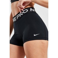 Nike Pro 365 Dri-Fit Kadın Siyah Tayt Şort Slim Fit Ter Tutmayan Kumaş Özelliğiyle