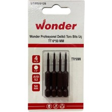 Wonder Profesyonel Delikli Torx Bits Uç, 4'lü, 50 Mm, 1/4", Tt 6X50MM, STW020141