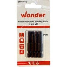 Wonder Profesyonel Allen Hex Bits Uç, 4'lü, 50 Mm, 1/4", H5X50MM, STW020143