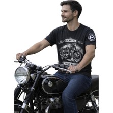 Aybaak Fit Gösteren Klasik Motorsiklet Baskılı Tişört