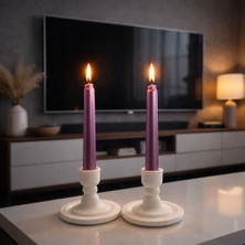 Liza Home Decoration Modern Taş Tozu Dekoratif 2'li Şamdanlık – Minimal & Şık Tasarım