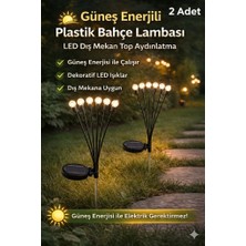 Eser Ticarett 2 Adet Solar LED Bahçe Lambası | Güneş Enerjili Çiçek Tipi Dekoratif Dış Mekan Aydınlatma | Otomatik Yanan | Bahçe, Çim, Yol Kenarı Süsü
