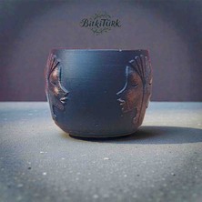 Bohem Yüz Kabartmalı Beton Saksı|bitkitürk Tasarım