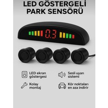Özgürce Dijital Araç Park Sensörü Sesli 22 mm Siyah Göz Pxm