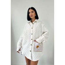 L&C Turuncu Gündelik Bol Kalıp Uzun Kollu Gömlek