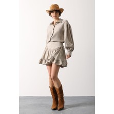 Korse Belli Pileli Mini Etek