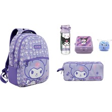 GENC DIJITAL BASKI Kuromi 2025 Yılı Orjinal Yeni Sezon Okul Çantası Seti  (5 Parça)