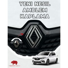 Symbol 3 (2016-2021) Yeni Nesil Amblem Kaplama Sticker - Piano Black, Siyah & Gri
