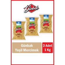 Günbak Yeşil Mercimek 1 kg x 3 Adet
