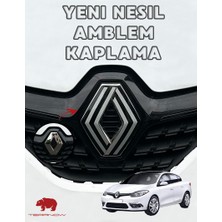 Fluence (2012-2016) Yeni Nesil Amblem Kaplama Sticker - Piano Black, Siyah & Gri