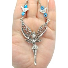 Özgürce Cam Nazar Boncuğu ve Kanatlı Melekli Araba Dikiz Aynası Süsü