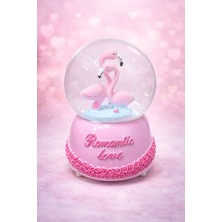 Lumindra Aşk Flamingoları Kar Küresi – Romantik Dekoratif Hediye