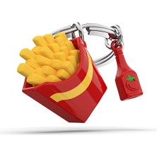 4 Adet   Metalmorphose French Fries ve Ketçup Anahtarlık