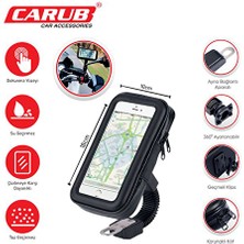 4 Adet   Carub Telefon Tutucu Motosiklet Deri Fermuarlı