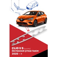 Özgürce Clio 5 V Ön Panjur Üst Nikelajı Takım 2020 ve Sonrası Modeller Için