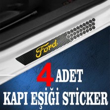 Ford Uyumlu Özel Oto Kapı Eşikleri Sticker Karbon 4 Adet