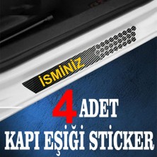Isminize Özel Oto Kapı Eşikleri Sticker Karbon 4 Adet