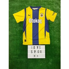 Fen.erbahçe. Arkası Boş Sarı Lacivert Iç Saha Çubuklu Kısa Kol Forma