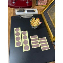 The Kibrit House  Yuvarlak Dirdörtgen Yapışkanlı Kibrit Yakma Stickerları – Petek Desenli 16’lı Set