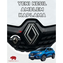 Kadjar (2015-2018) Yeni Nesil Amblem Kaplama Sticker - Piano Black, Siyah & Gri