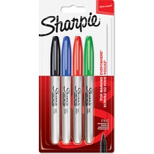 4 Adet   Sharpie Fine Permanent Markör Kalem Standart Renkler 3+1 Paket