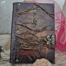 Legend Deri Sol Anahtarı Antik Kahverengi Eskitme Hakiki Şamua Kağıt Hediyelik Anı Günlük Ajanda Defter