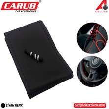 4 Adet   Carub Direksiyon Kılıfı Iğneli Delüx Siyah Dikişli