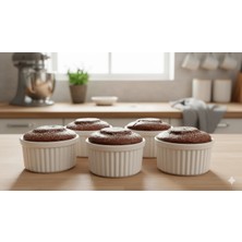 Lumindra 6'lı Seramik Klasik Sufle Kasesi - Sade Zarif ve Pratik 6'lı Seramik Klasik Sufle Kabı