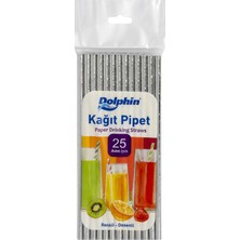 Dolphin Metalize Gold&silver Kağıt Pipet 25'li 3 Adet
