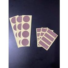 The Kibrit House  Yuvarlak Dirdörtgen Yapışkanlı Kibrit Yakma Stickerları – Petek Desenli 24’lü Set