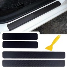 Chrysler Için Özel Uyumlu  Oto Kapı Eşikleri Sticker Karbon 4 Adet