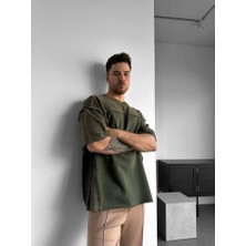 Elku Moda Oversize Eskitme Detaylı Yırtık Triko T Sfhirt Vintage Yıkamalı Streetwear Salaş Tişört