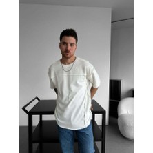 Elku Moda Oversize Eskitme Detaylı Yırtık Triko T Sfhirt Vintage Yıkamalı Streetwear Salaş Tişört