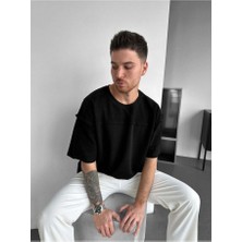 Elku Moda Oversize Eskitme Detaylı Yırtık Triko T Sfhirt Vintage Yıkamalı Streetwear Salaş Tişört