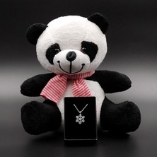 Tatlı Peluş Panda & Kar Tanesi Kolye Hediye Seti