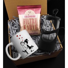 Sevgililer Gününe Özel Hediye Seti ( Aşk Kupa & French Press & Taze Filtre Kahve) Sevgiliye Hediye, Kahve Bağımlısına Hediye