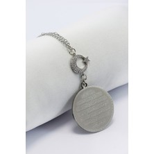 Özgürce Parlak Taşlı Çelik Ayetel Kürsi Nazarlı Hilal Araba Dikiz Aynası Süsü