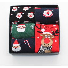 36-42 Numara 5'li Yılbaşı Temalı Çorap Hediye Seti