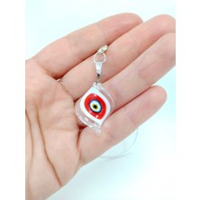 Özgürce El Yapımı Kırmızı Murano Burgu Nazar Boncuğu Araba Dikiz Aynası Süsü