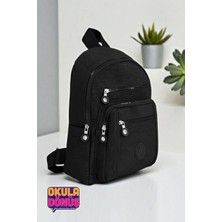 Clodi Kadın Siyah Şık Günlük Sırt Çantası - Modern Tasarım Çok Bölmeli Anne & Bebek ve Gezi Çantası