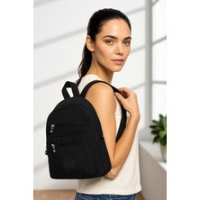 Clodi Kadın Siyah Şık Günlük Sırt Çantası - Modern Tasarım Çok Bölmeli Anne & Bebek ve Gezi Çantası