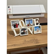 Love Yazılı 4 F Otoğraflı 3D Baskı Dekoratif Çerçeve / Kişiye Özel