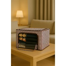 Handyol 3 Adet Pencereli Çok Amaçlı Organizer Hurç Çelik Destekli Fermuarlı Kıyafet ve Battaniye Düzenleyici