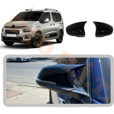 Özgürce Yarasa Tasarımlı Parlak Siyah Ayna Kapağı, Peugeot Berlingo 19 Sonrası