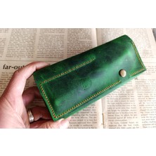 Mahfuz Crazy Gerçek Deri Tamamen El Emeği Özel Kalemleriniz Için Kalemlik Kalemkutu (8*18CM ) NLU315