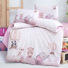 Golden Balloon Hearts Pano Kutulu Bebek Nevresim Takımı - Pembe - 0 - 12 Ay Pembe