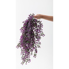 Güleç Yapay Çiçek Yapay Japon Şimşir Sarkan 80 cm 5 Dal Yeşil Mor